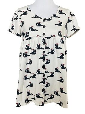 ModCloth babydoll dress cat lover novelty print